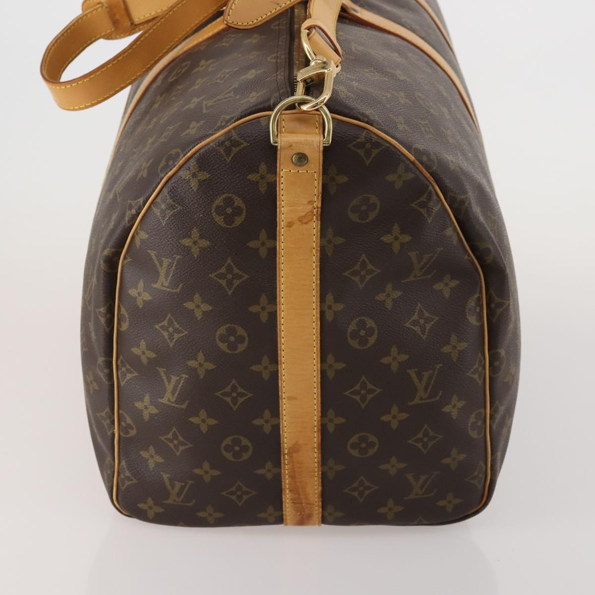 LOUIS VUITTON Monogram Keepall Bandouliere 55 Boston Bag M41414 LV Auth 200406V
