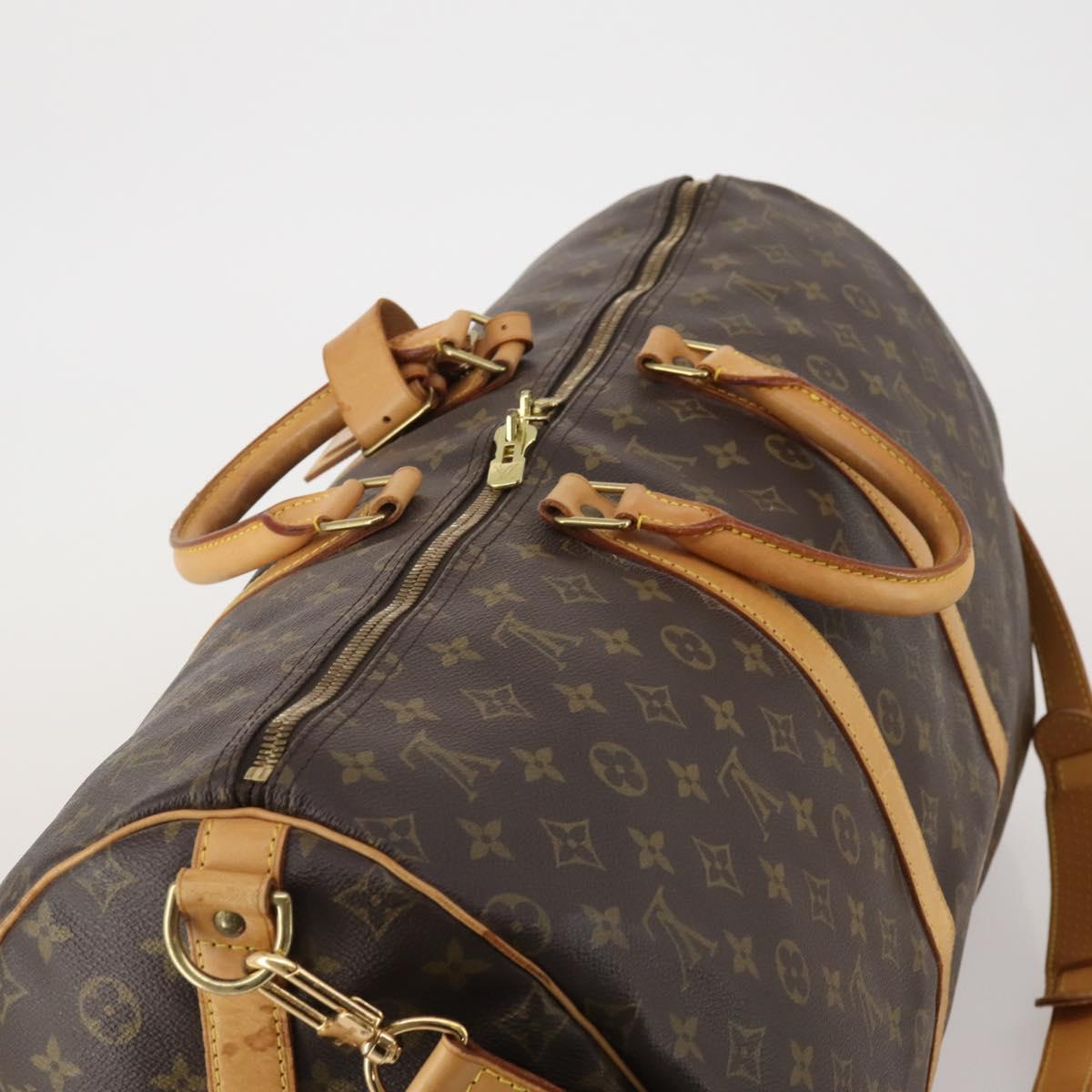 LOUIS VUITTON Monogram Keepall Bandouliere 55 Boston Bag M41414 LV Auth 200406V