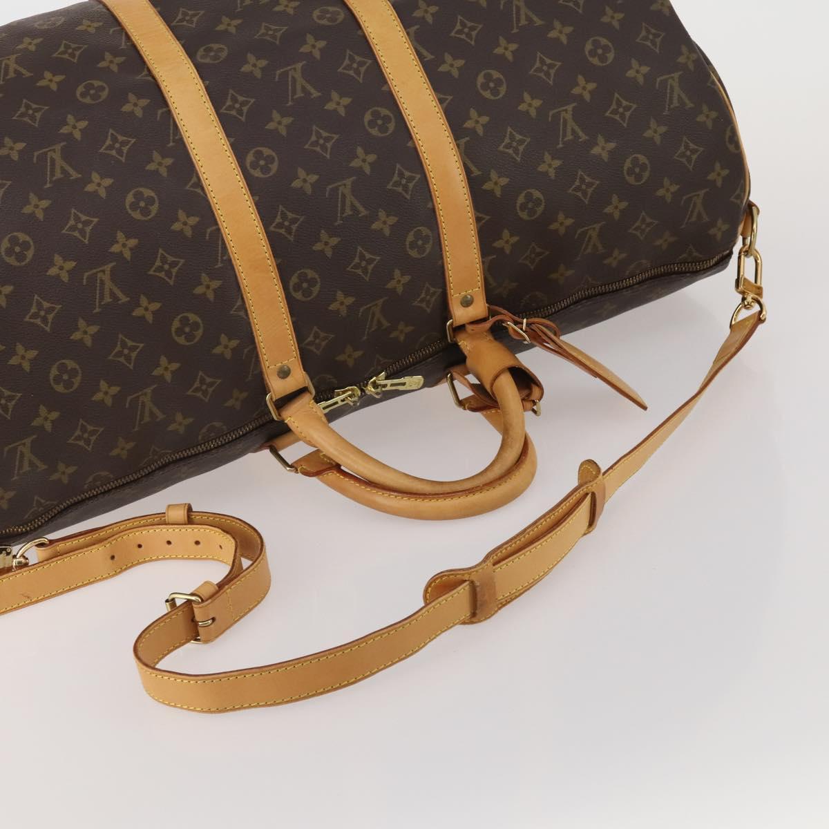 LOUIS VUITTON Monogram Keepall Bandouliere 55 Boston Bag M41414 LV Auth 200406V