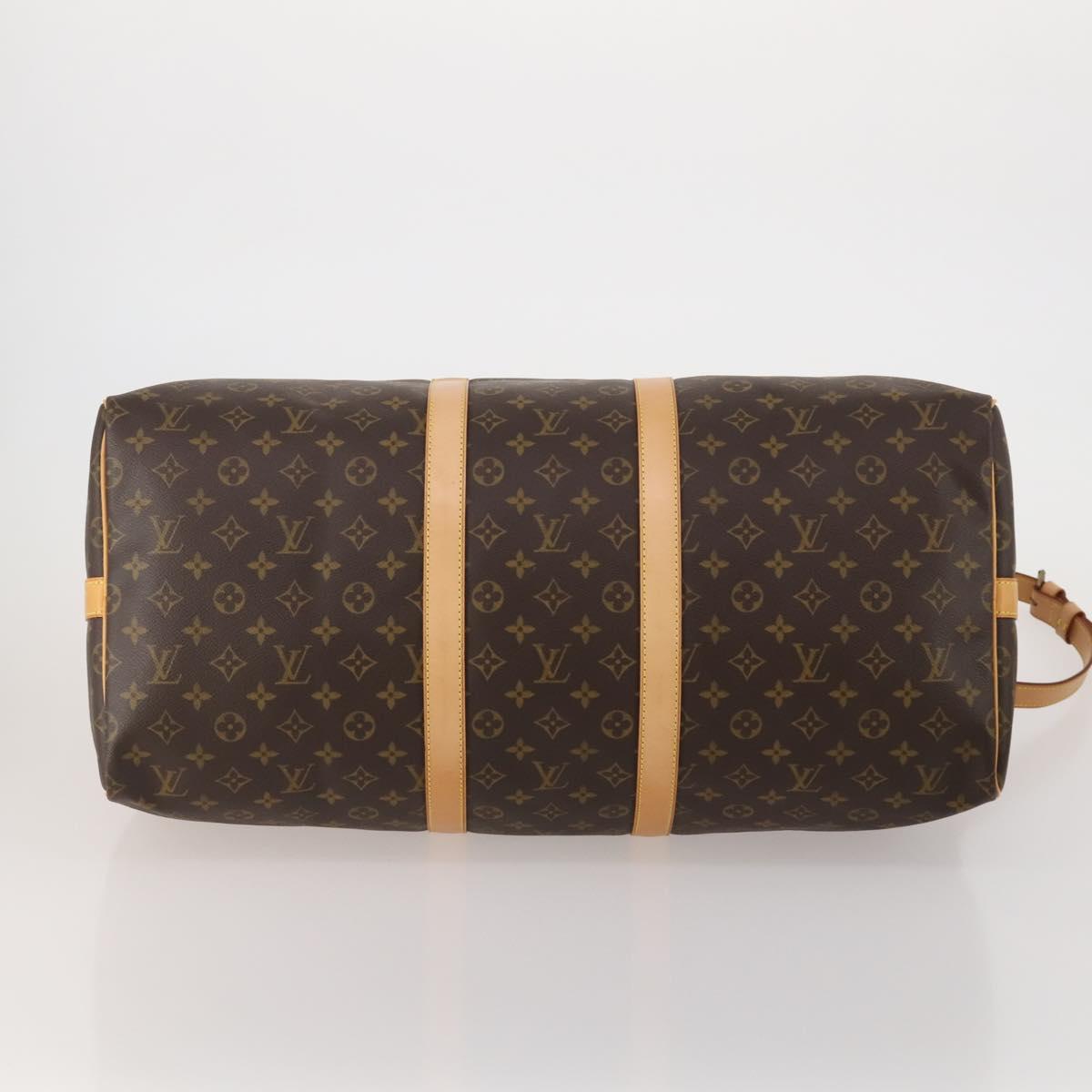 LOUIS VUITTON Monogram Keepall Bandouliere 55 Boston Bag M41414 LV Auth 200407V
