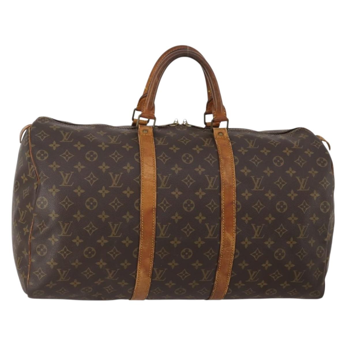 LOUIS VUITTON Monogram Keepall 50 Boston Bag M41426 LV Auth 200408