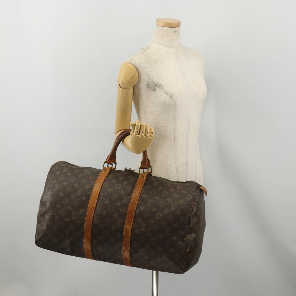 LOUIS VUITTON Monogram Keepall 50 Boston Bag M41426 LV Auth 200408