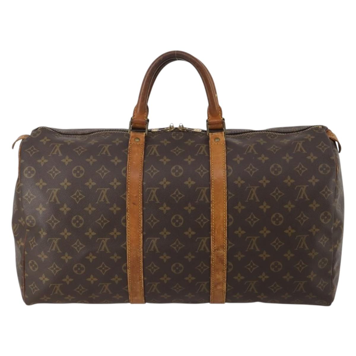LOUIS VUITTON Monogram Keepall 50 Boston Bag M41426 LV Auth 200408