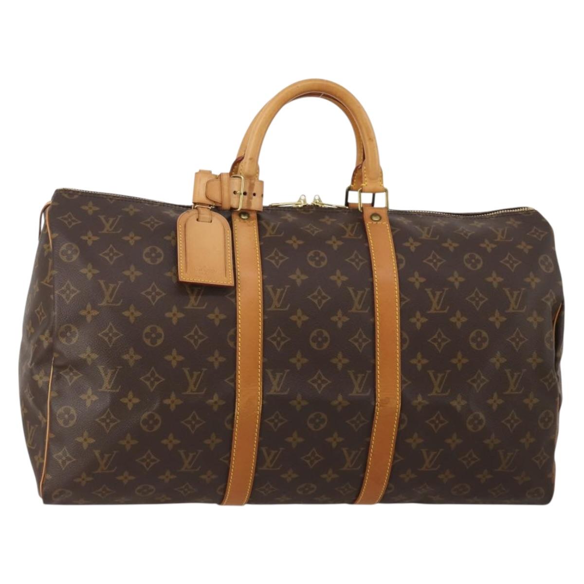 LOUIS VUITTON Monogram Keepall 50 Boston Bag M41426 LV Auth 200409V