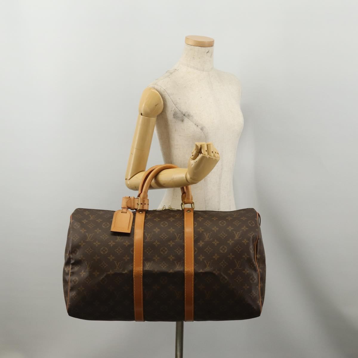 LOUIS VUITTON Monogram Keepall 50 Boston Bag M41426 LV Auth 200409V