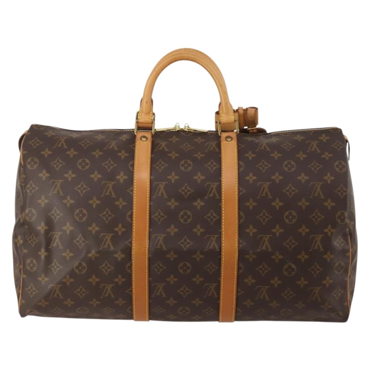 LOUIS VUITTON Monogram Keepall 50 Boston Bag M41426 LV Auth 200409V