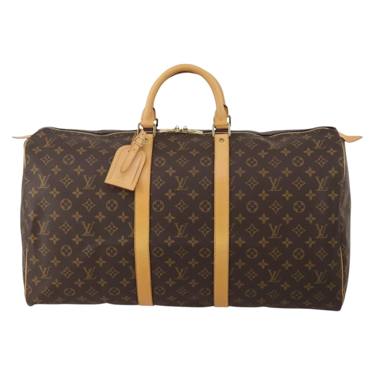 LOUIS VUITTON Monogram Keepall 55 Boston Bag M41424 LV Auth 200410SAV