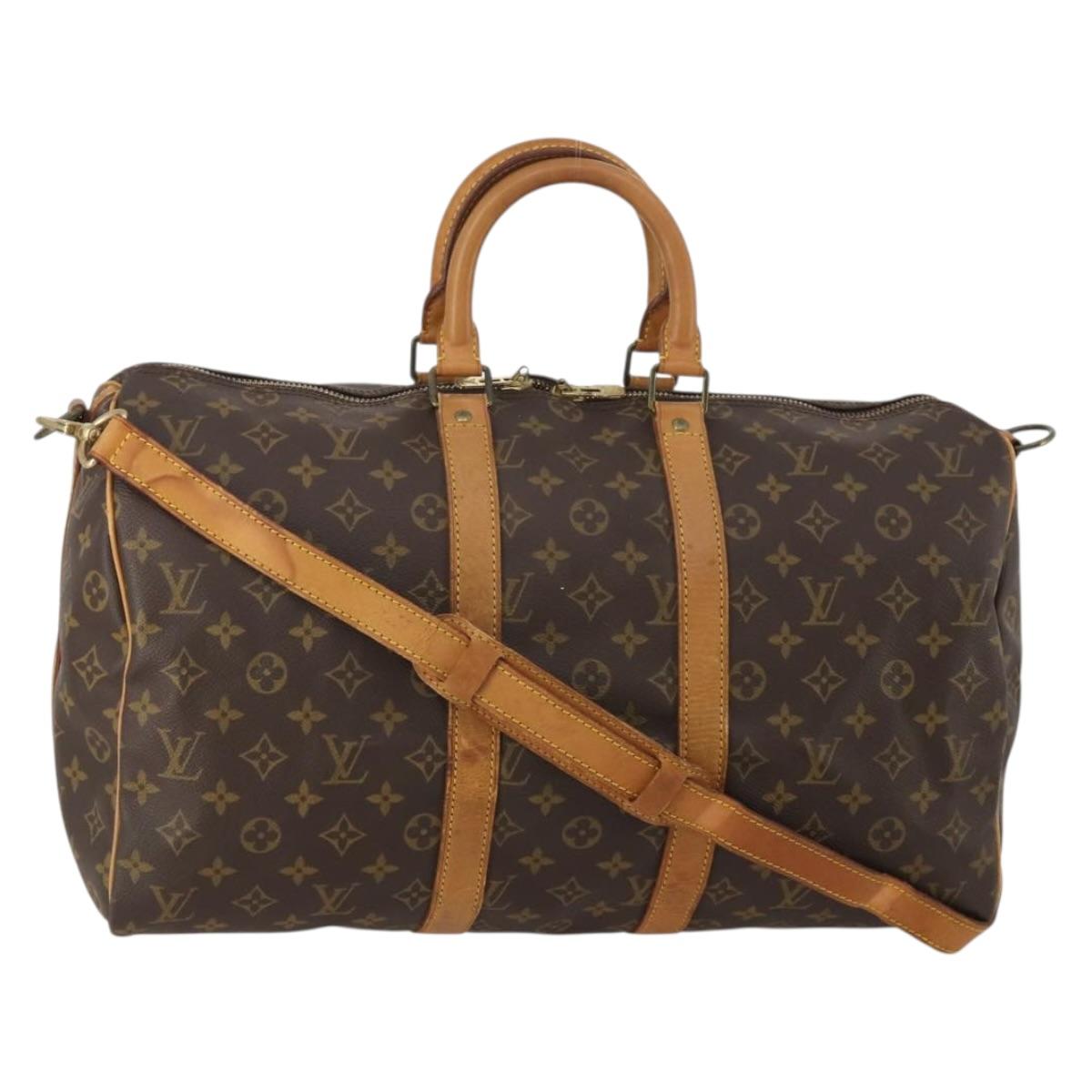 LOUIS VUITTON Monogram Keepall Bandouliere 45 Boston Bag M41418 LV Auth 200412