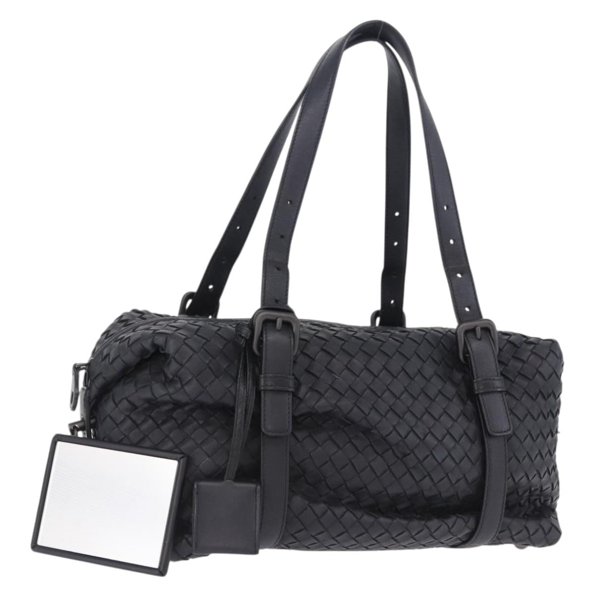 BOTTEGA VENETA INTRECCIATO Hand Bag Leather Black Auth 200420SAM