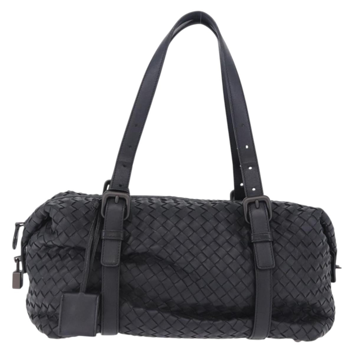 BOTTEGA VENETA INTRECCIATO Hand Bag Leather Black Auth 200420SAM
