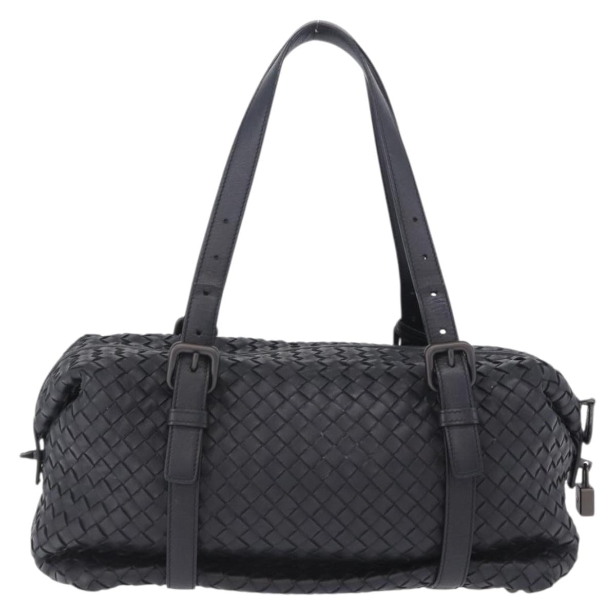 BOTTEGA VENETA INTRECCIATO Hand Bag Leather Black Auth 200420SAM