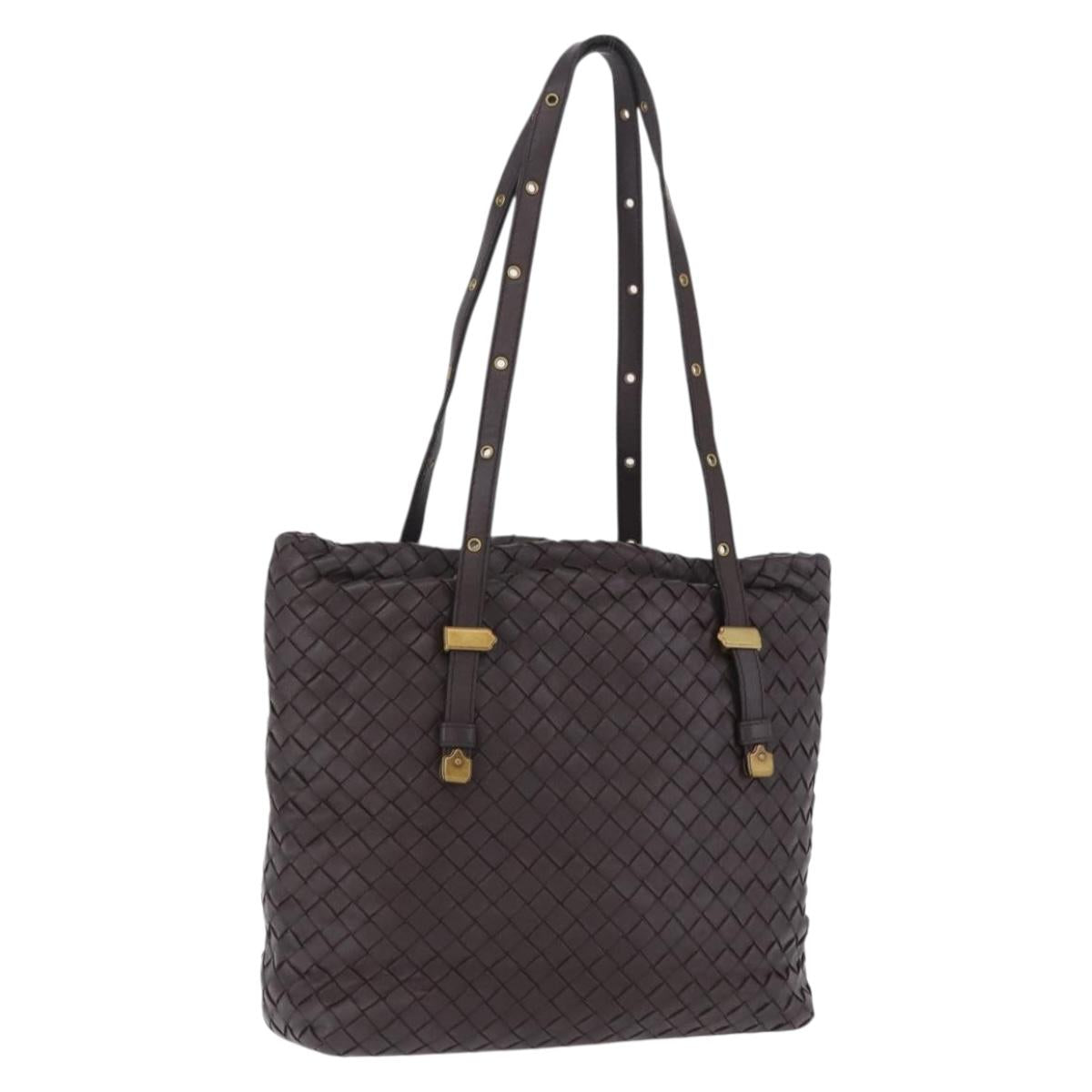BOTTEGA VENETA INTRECCIATO Tote Bag Leather Brown 162937 Auth 200424V