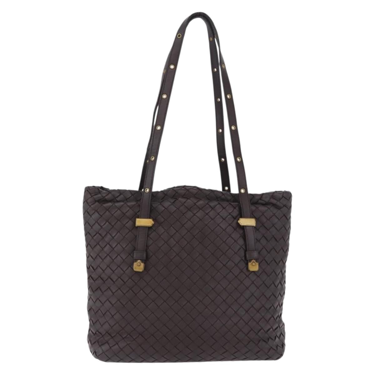 BOTTEGA VENETA INTRECCIATO Tote Bag Leather Brown 162937 Auth 200424V