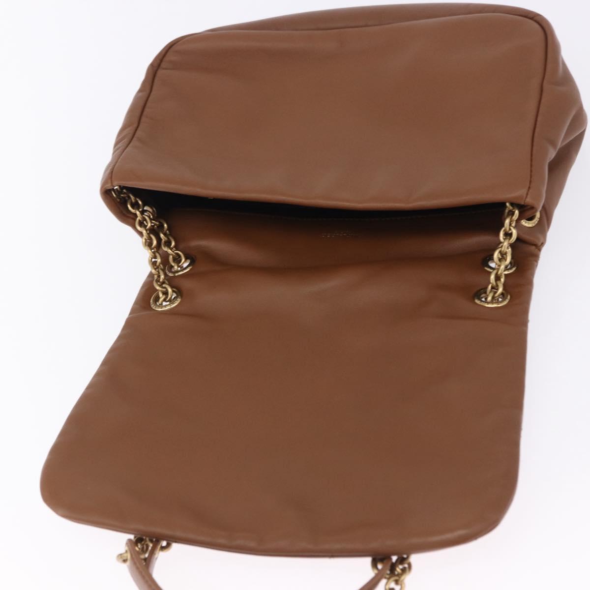 SAINT LAURENT Jamie Shoulder Bag Leather Brown Gold Auth 200430M