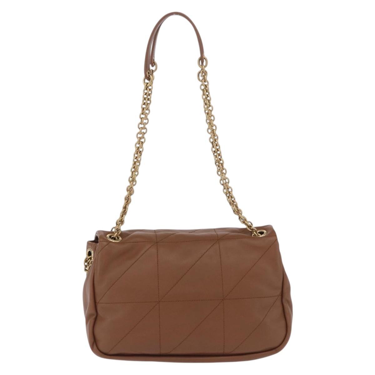SAINT LAURENT Jamie Shoulder Bag Leather Brown Gold Auth 200430M