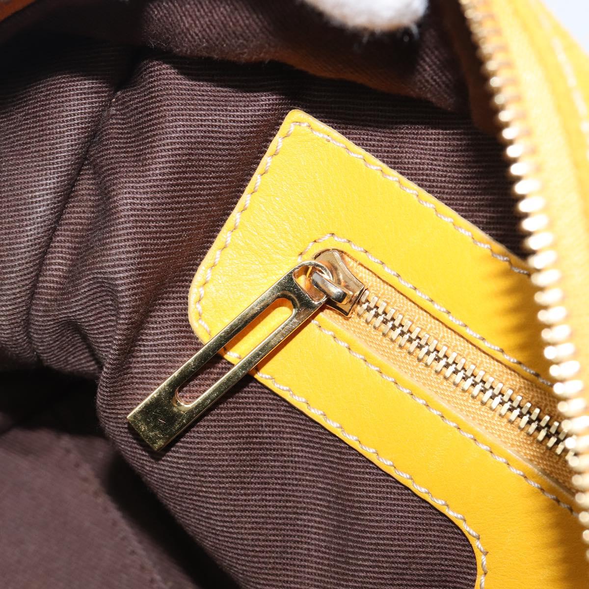 LOEWE Amazona 28 Hand Bag Suede Yellow Gold Auth 200433V