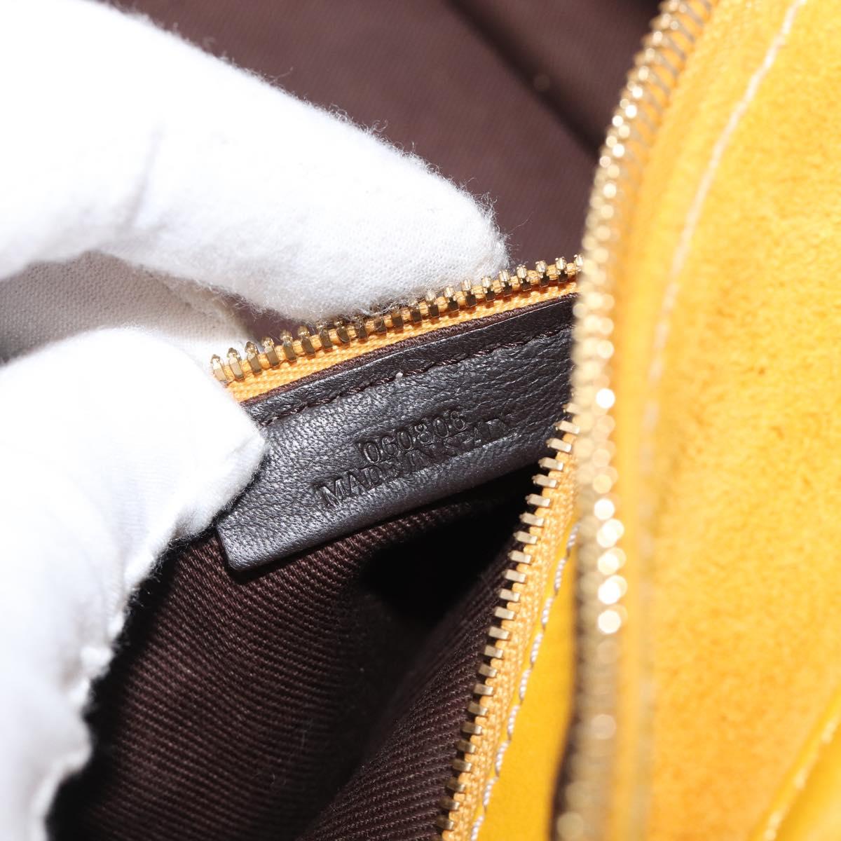 LOEWE Amazona 28 Hand Bag Suede Yellow Gold Auth 200433V