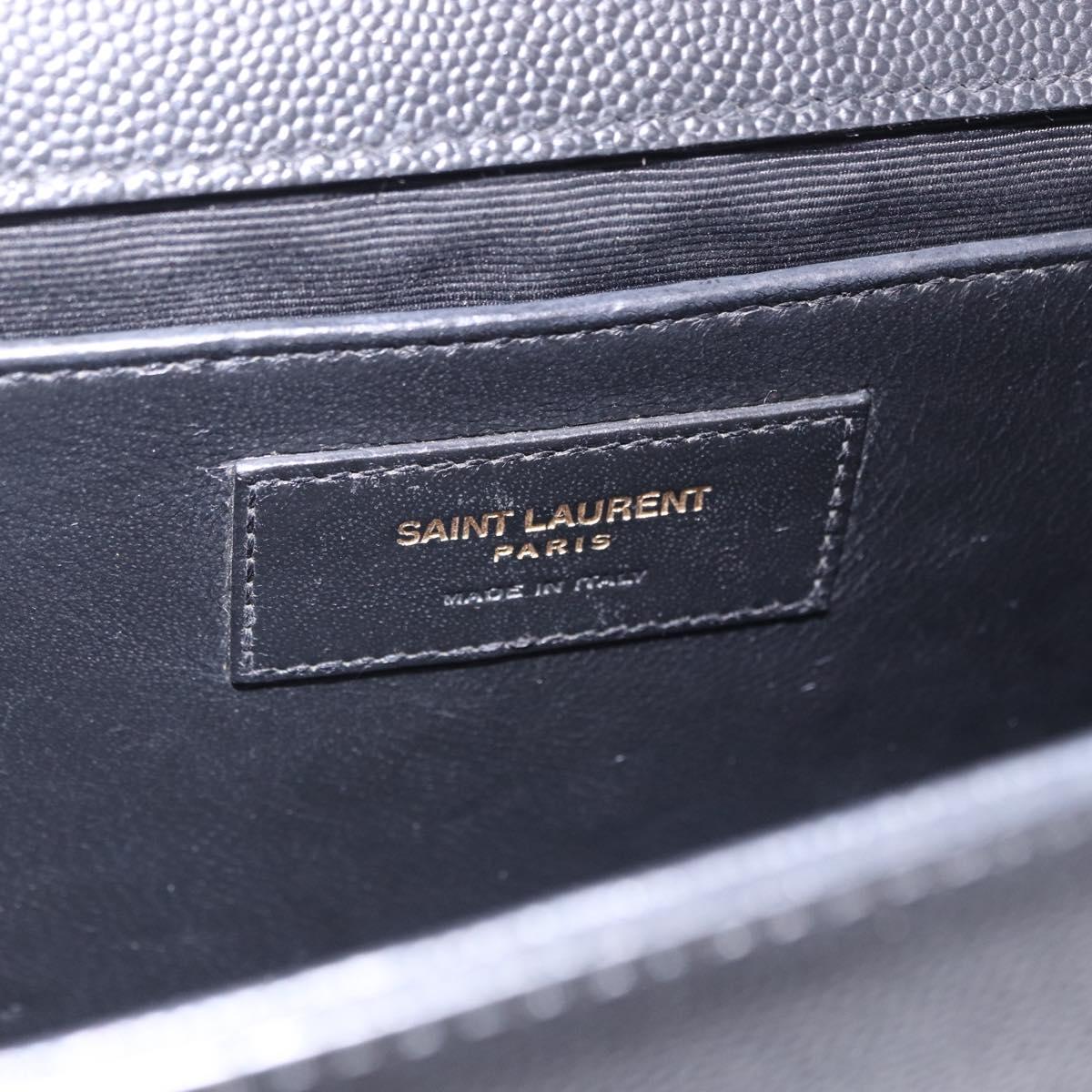 SAINT LAURENT Chain Kate Shoulder Bag Leather Black Gold Auth 200434M