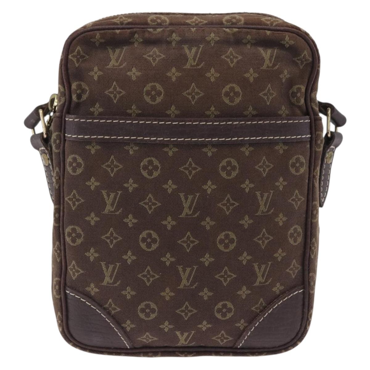LOUIS VUITTON Monogram Mini Lin Danube Shoulder Bag Ebene M95228 LV Auth 200445A