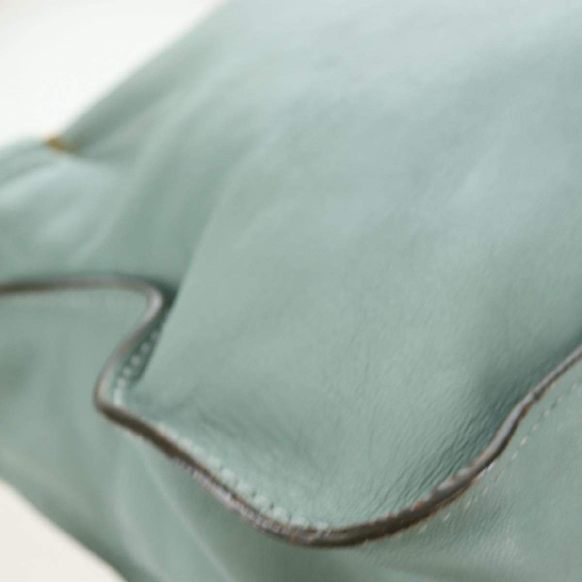 Chloe Marcie Hand Bag Leather 2way Green Gold Auth 200450V