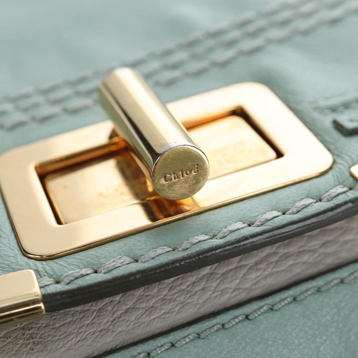 Chloe Marcie Hand Bag Leather 2way Green Gold Auth 200450V