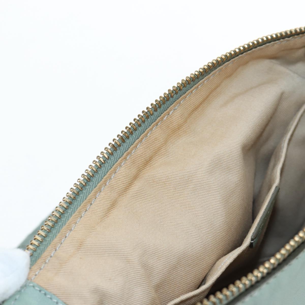 Chloe Marcie Hand Bag Leather 2way Green Gold Auth 200450V