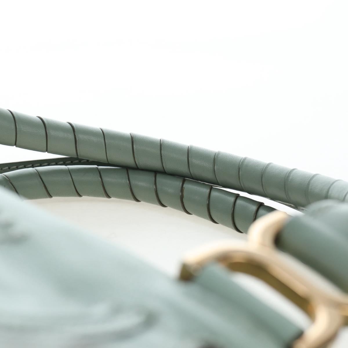 Chloe Marcie Hand Bag Leather 2way Green Gold Auth 200450V