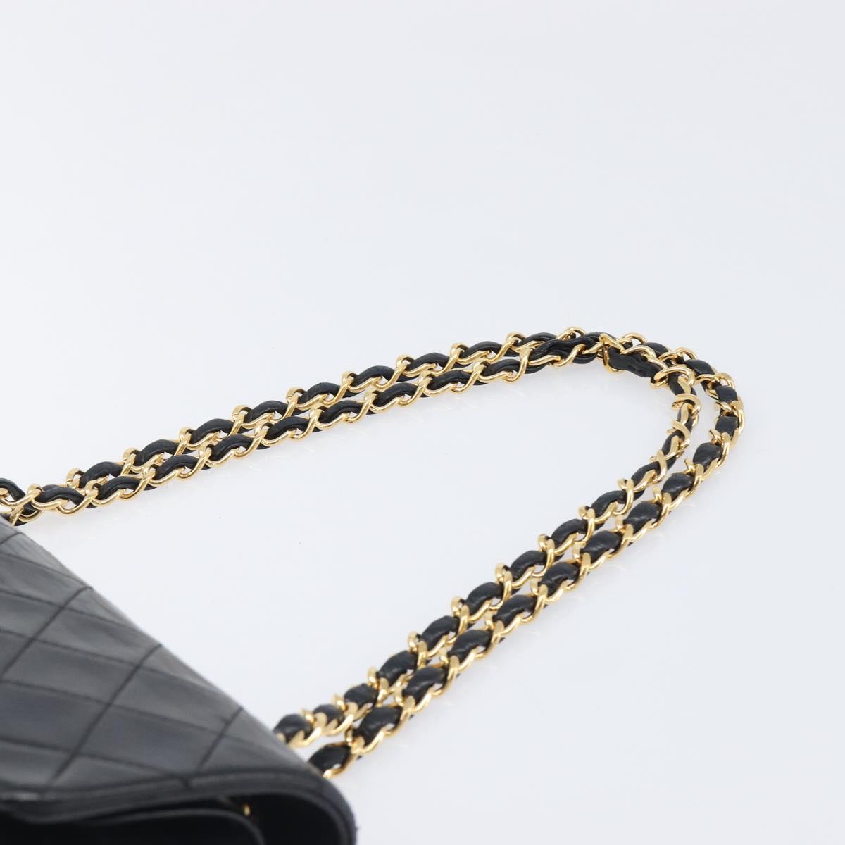 CHANEL Chain Matelasse 23 Shoulder Bag Lamb Skin Black Gold CC Auth 200454SAM