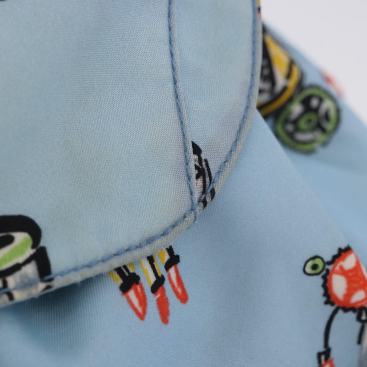 PRADA Backpack Nylon Light Blue Silver Auth 200461