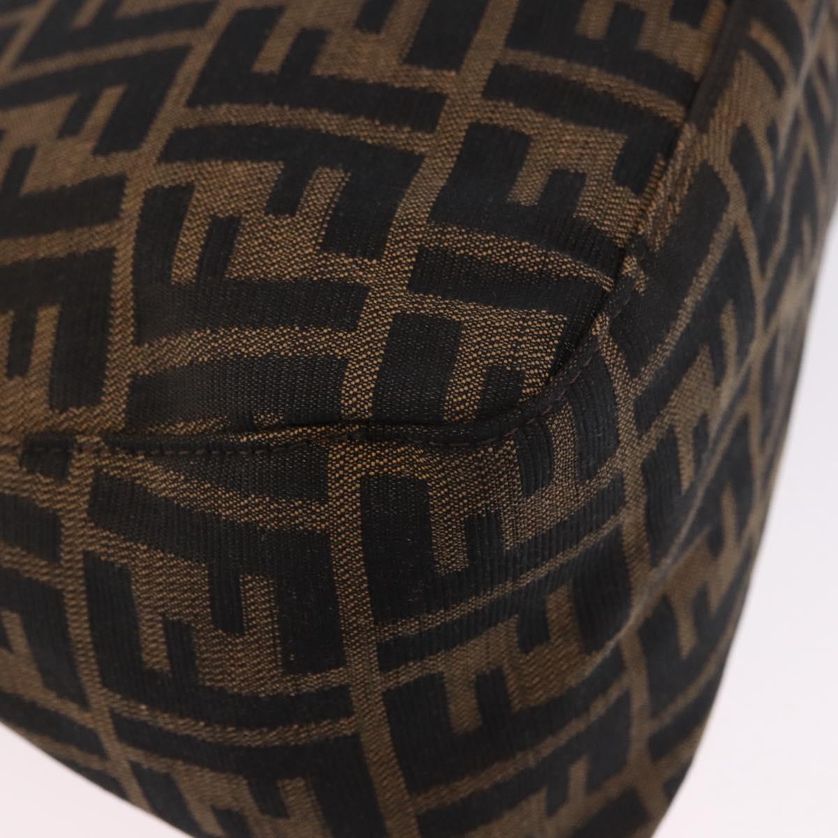 FENDI Zucca Canvas Mamma Baguette Shoulder Bag Brown Black Auth 200470V