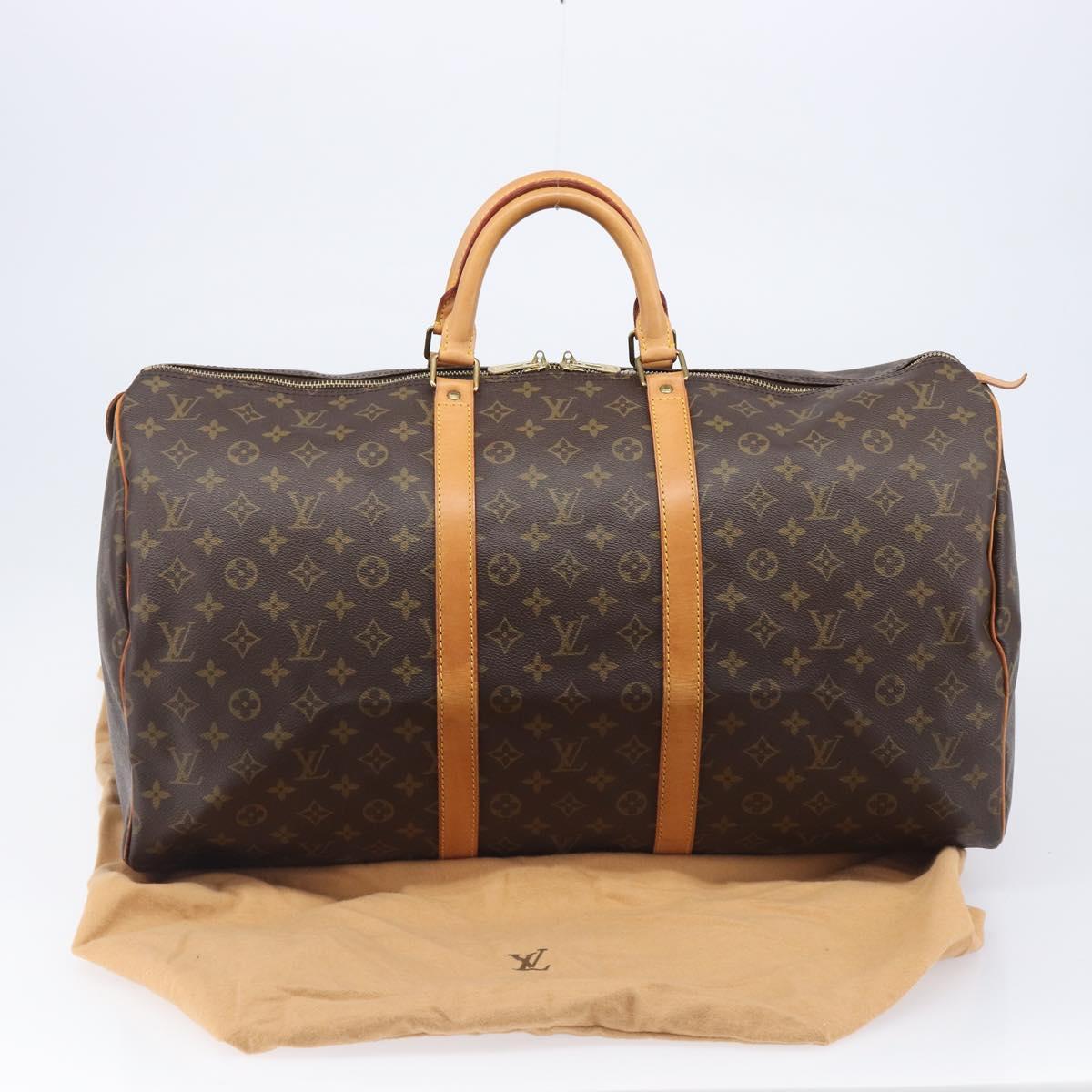LOUIS VUITTON Monogram Keepall 55 Boston Bag M41424 LV Auth 200476V