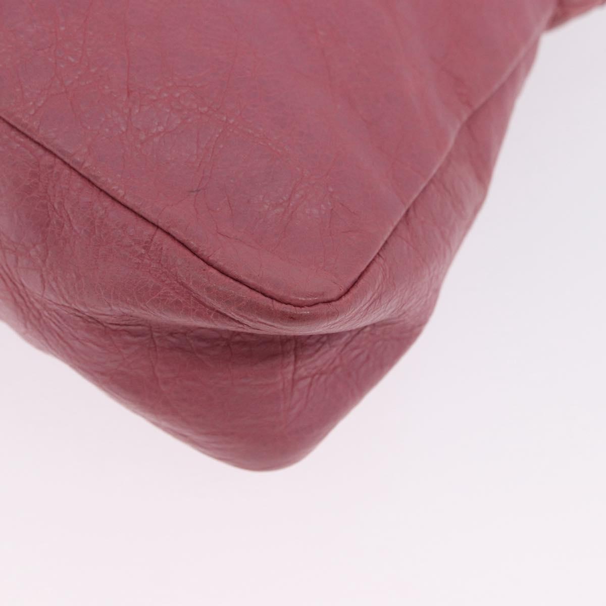 BALENCIAGA Clutch Bag Leather Pink Auth 200479M