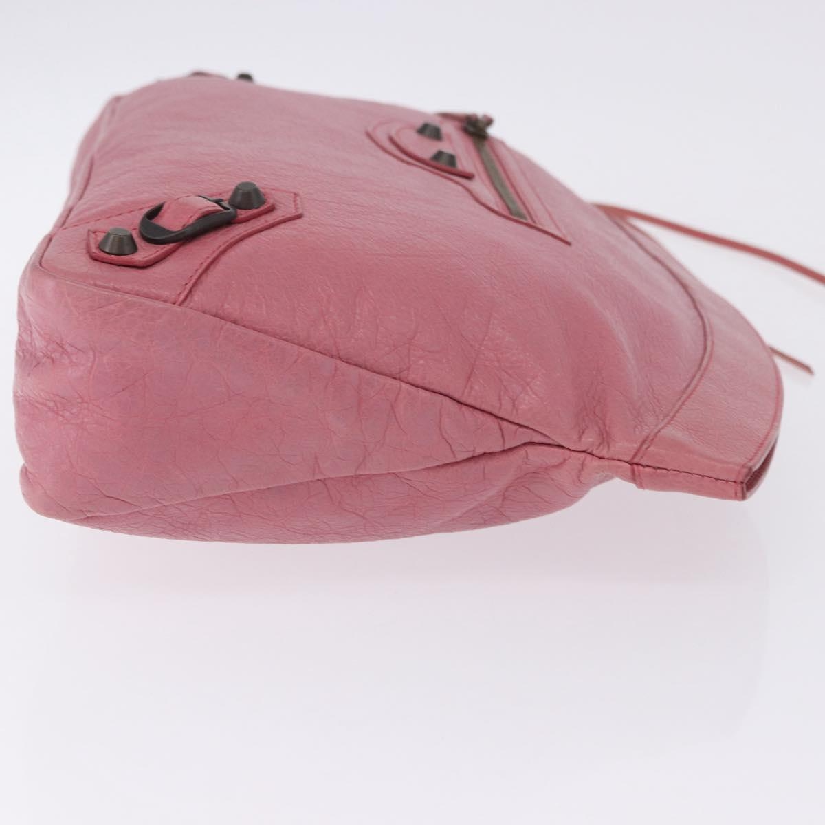 BALENCIAGA Clutch Bag Leather Pink Auth 200479M