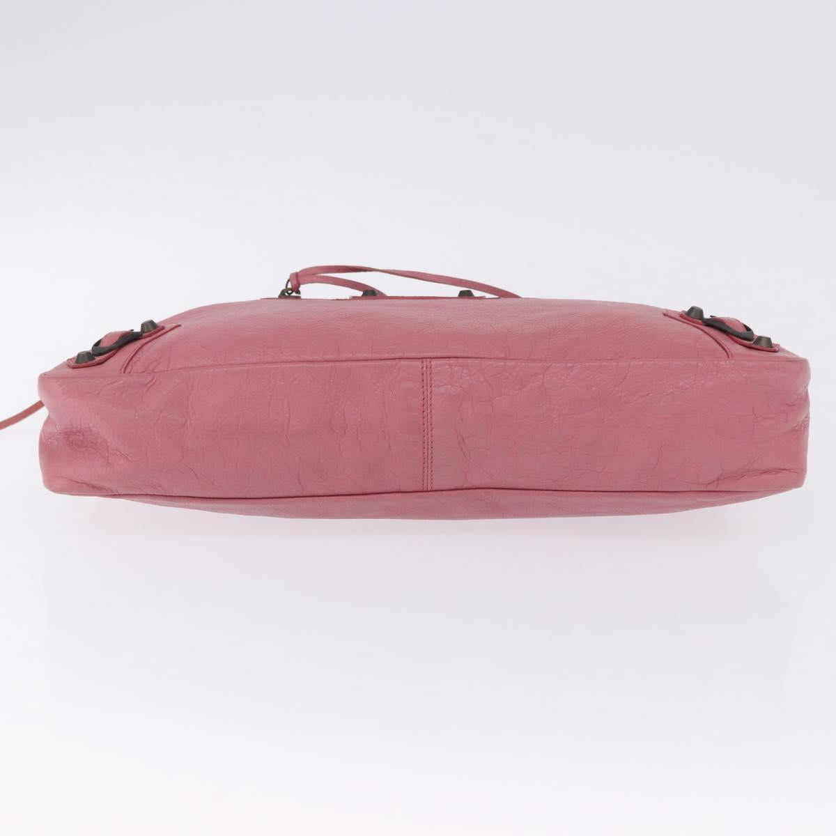 BALENCIAGA Clutch Bag Leather Pink Auth 200479M