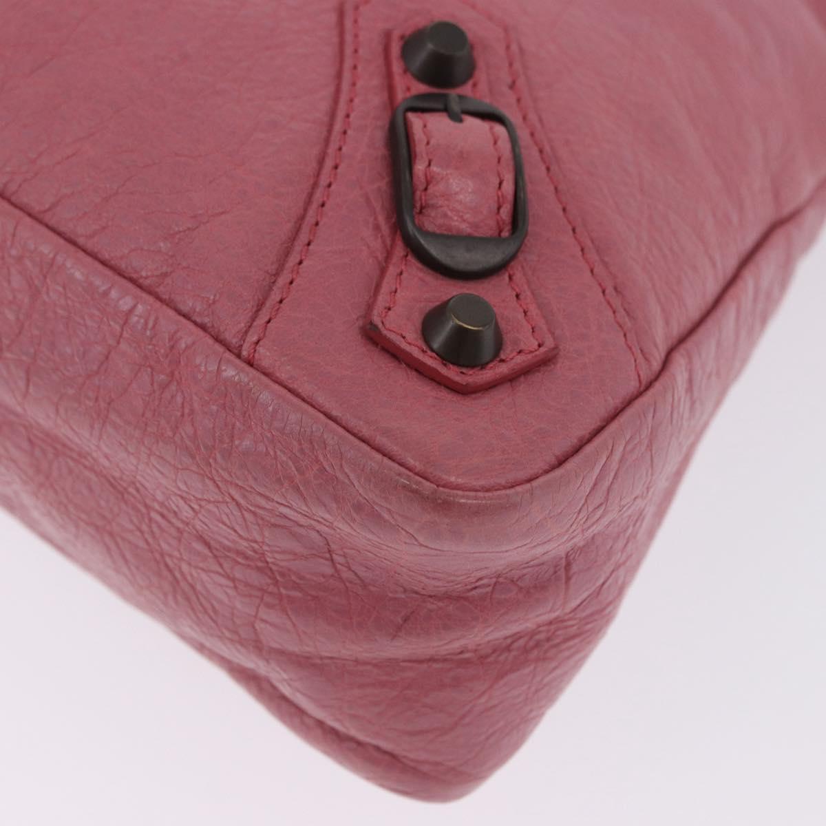 BALENCIAGA Clutch Bag Leather Pink Auth 200479M