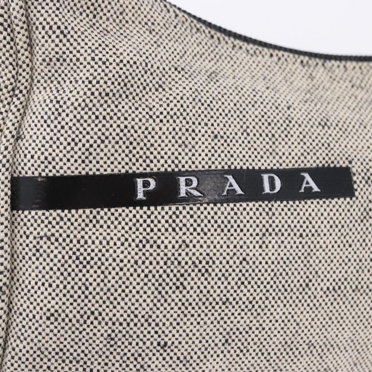 PRADA Hand Pouch Hand Bag Canvas Gray Auth 200483A