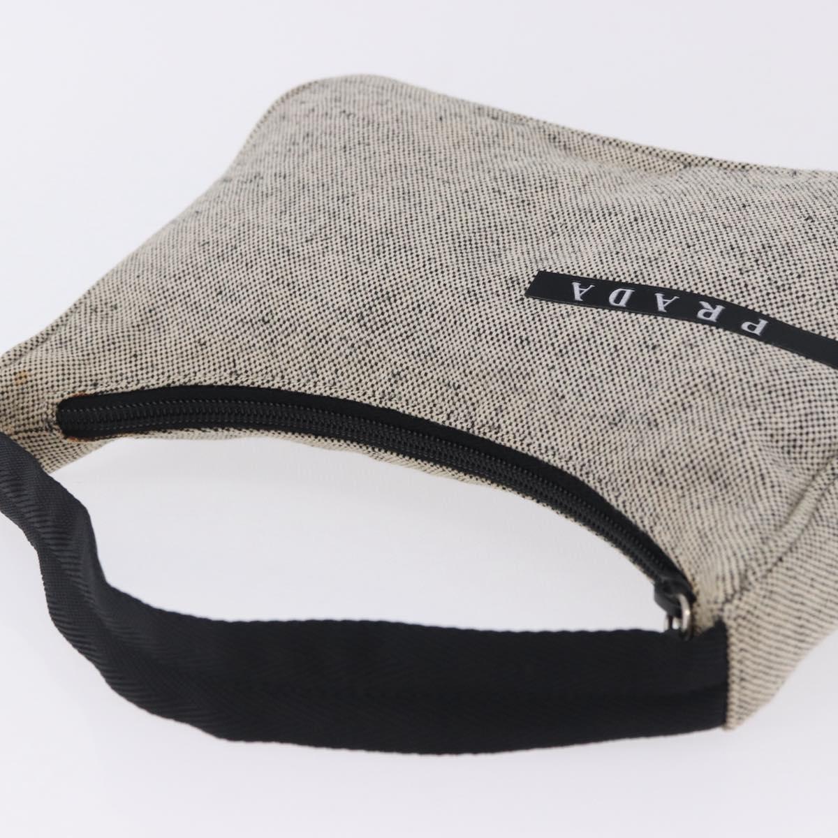 PRADA Hand Pouch Hand Bag Canvas Gray Auth 200483A