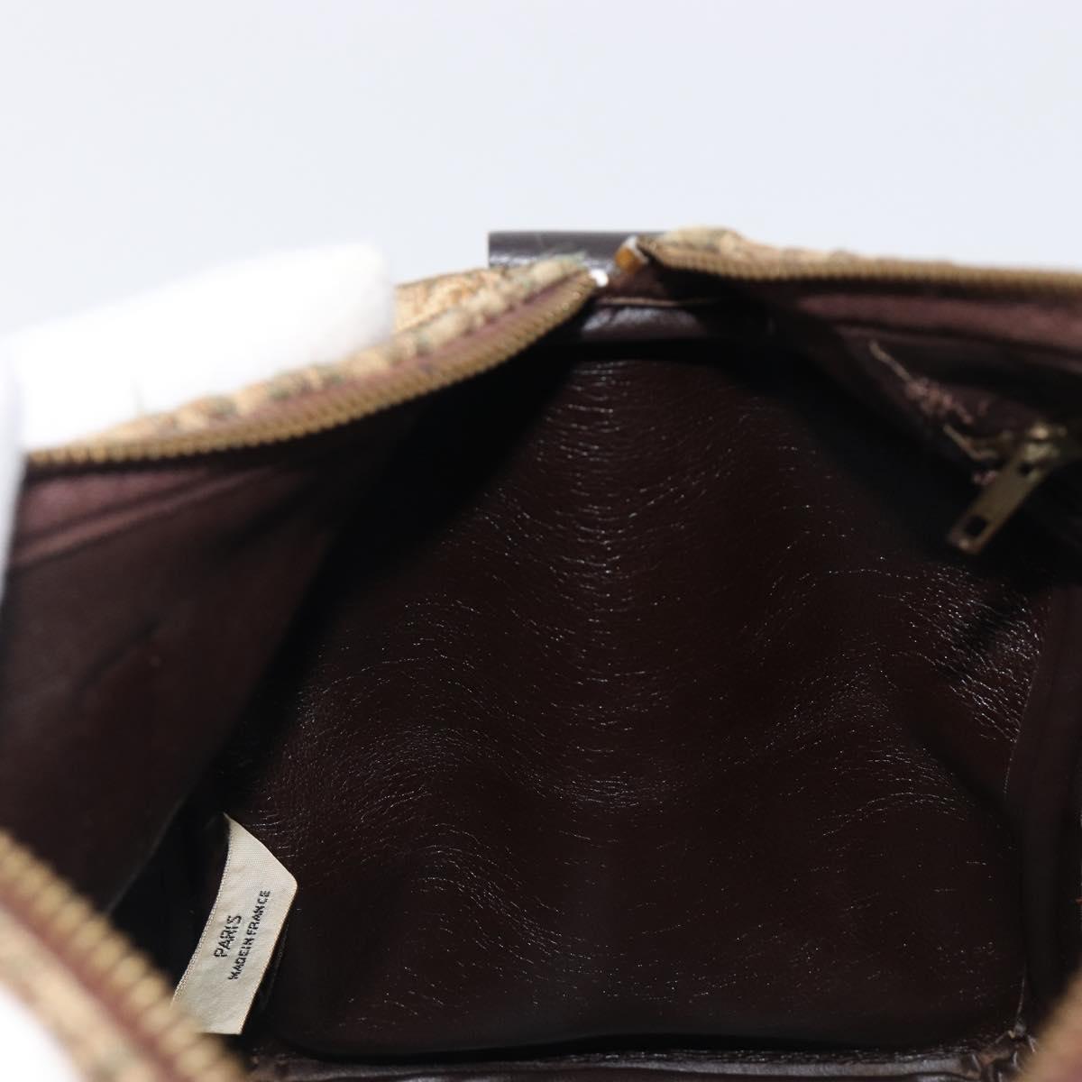 Christian Dior Trotter Canvas Boston Bag Beige Gold Auth 200492