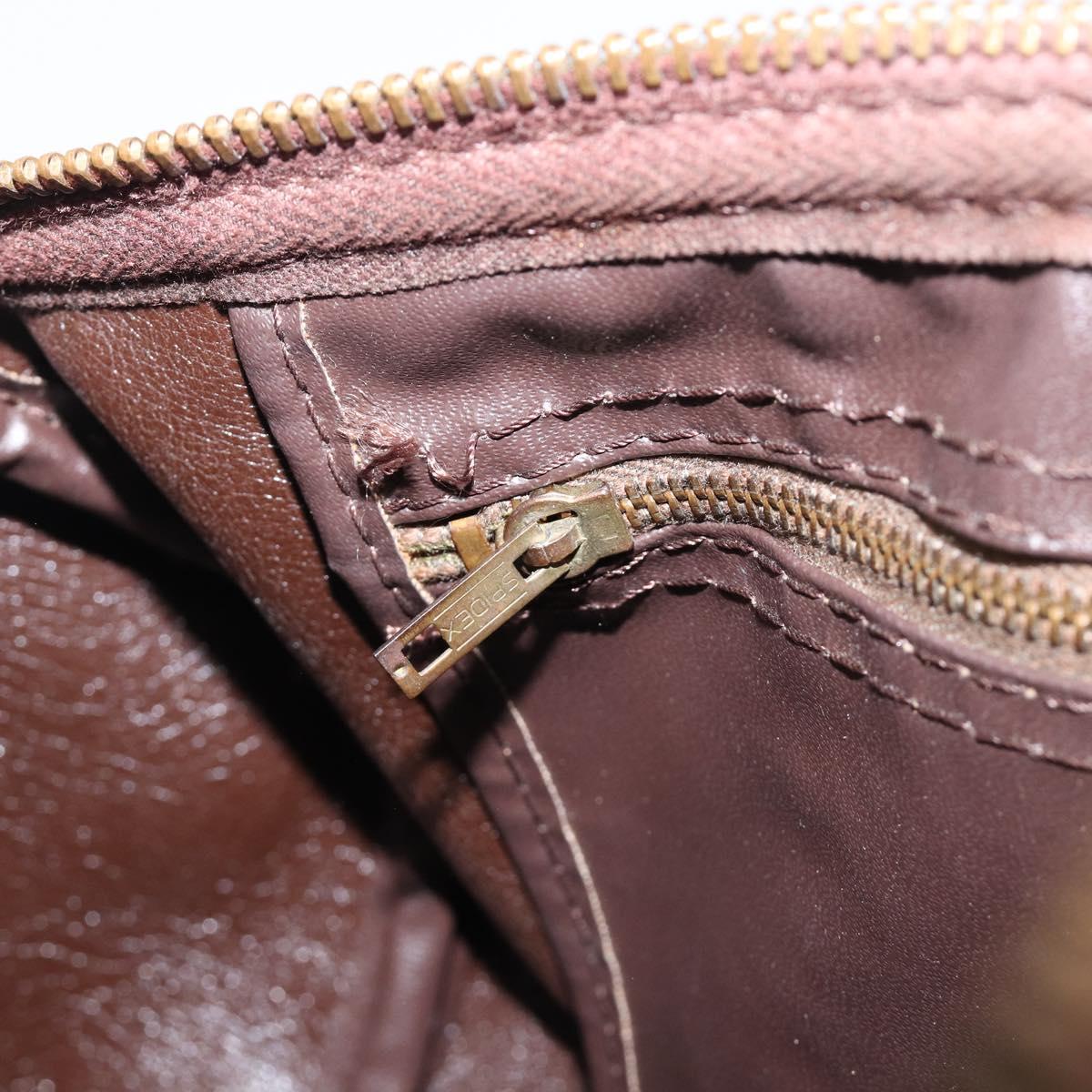 Christian Dior Trotter Canvas Boston Bag Beige Gold Auth 200492