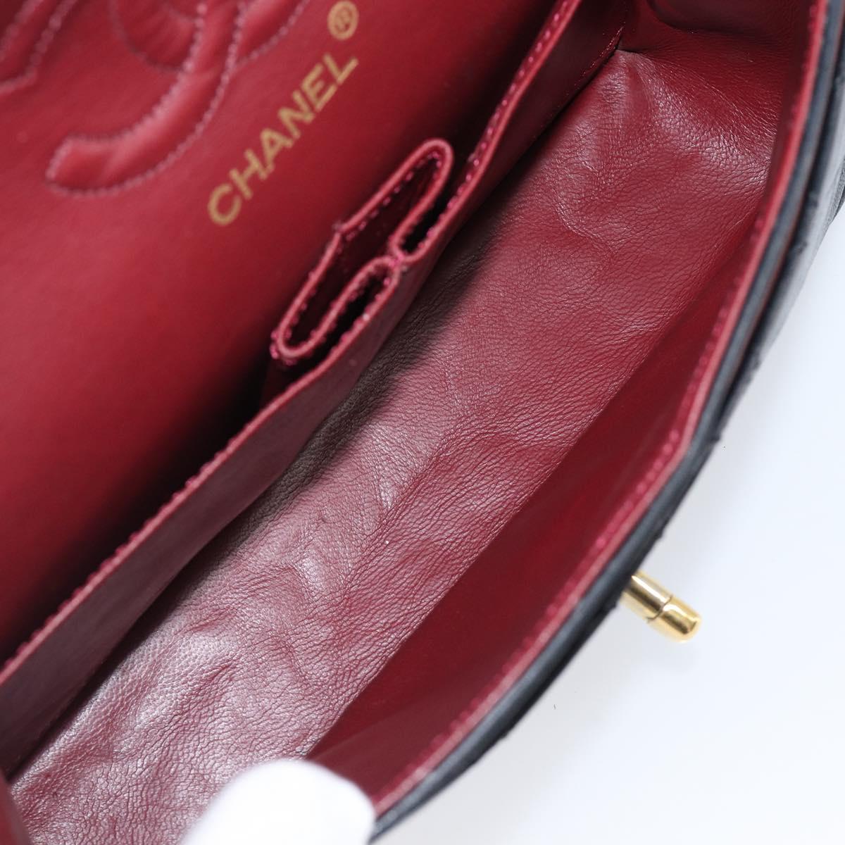CHANEL Chain Matelasse 23 Shoulder Bag Lamb Skin Black Gold CC Auth 200493SAM