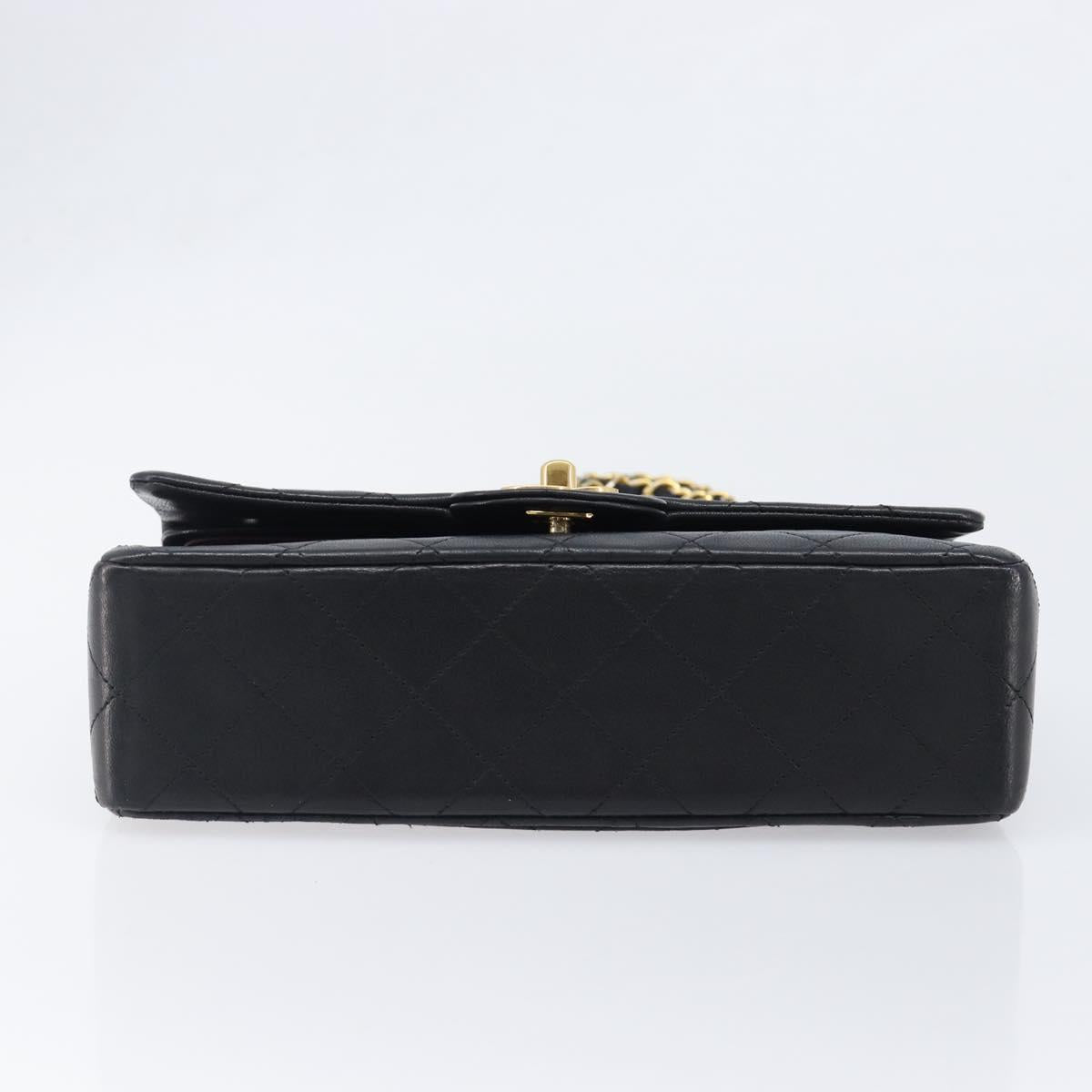 CHANEL Chain Matelasse 23 Shoulder Bag Lamb Skin Black Gold CC Auth 200493SAM
