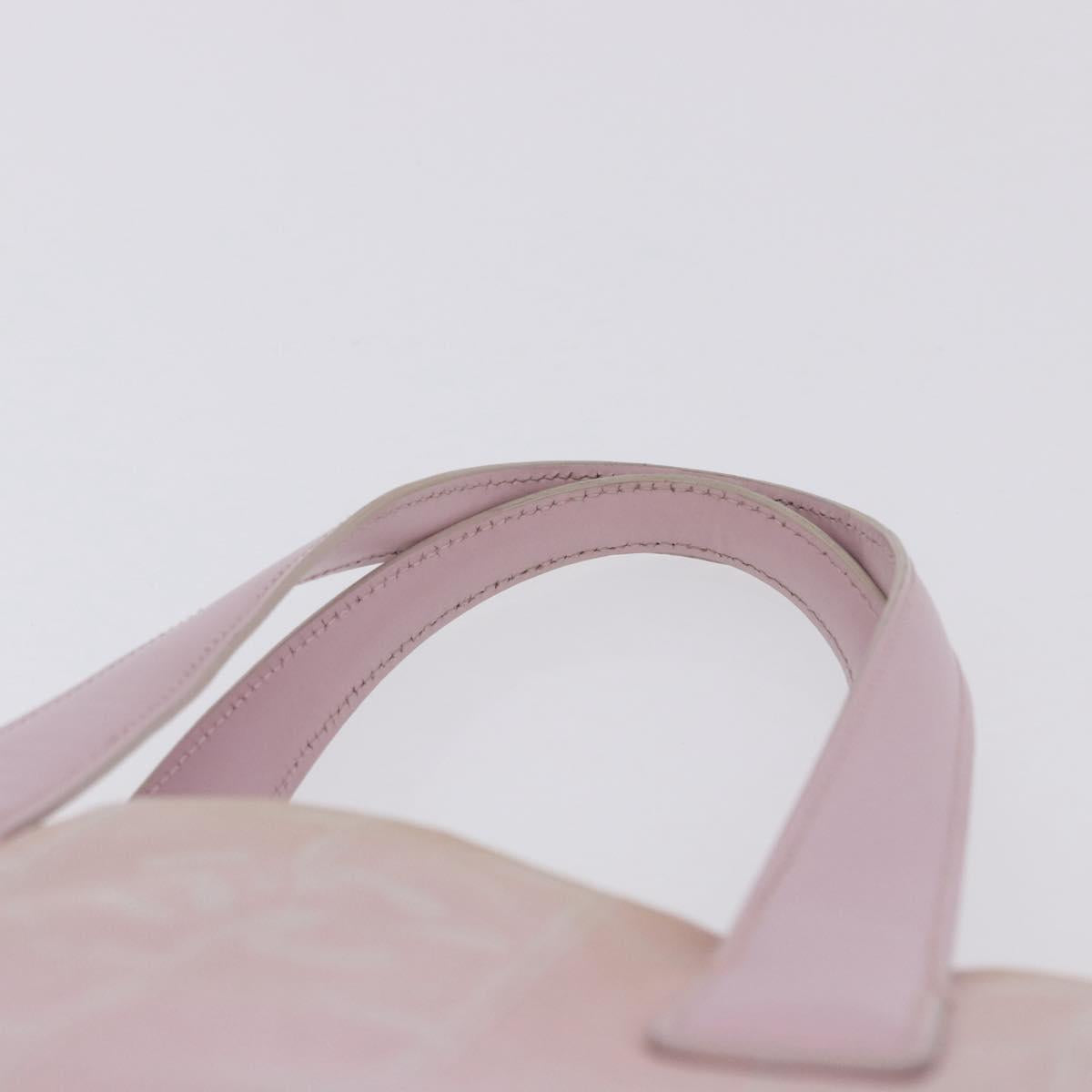 CHANEL New Travel Line Hand Bag Canvas Pink Gold CC Auth 200495