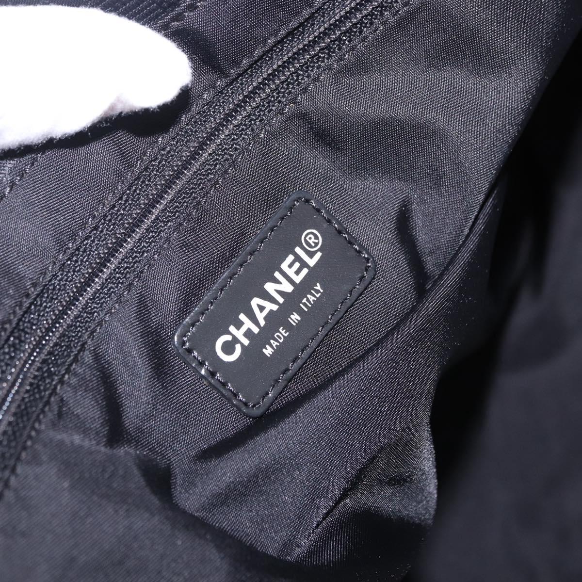 CHANEL New Travel Line Tote Bag Canvas Black CC Auth 200498V