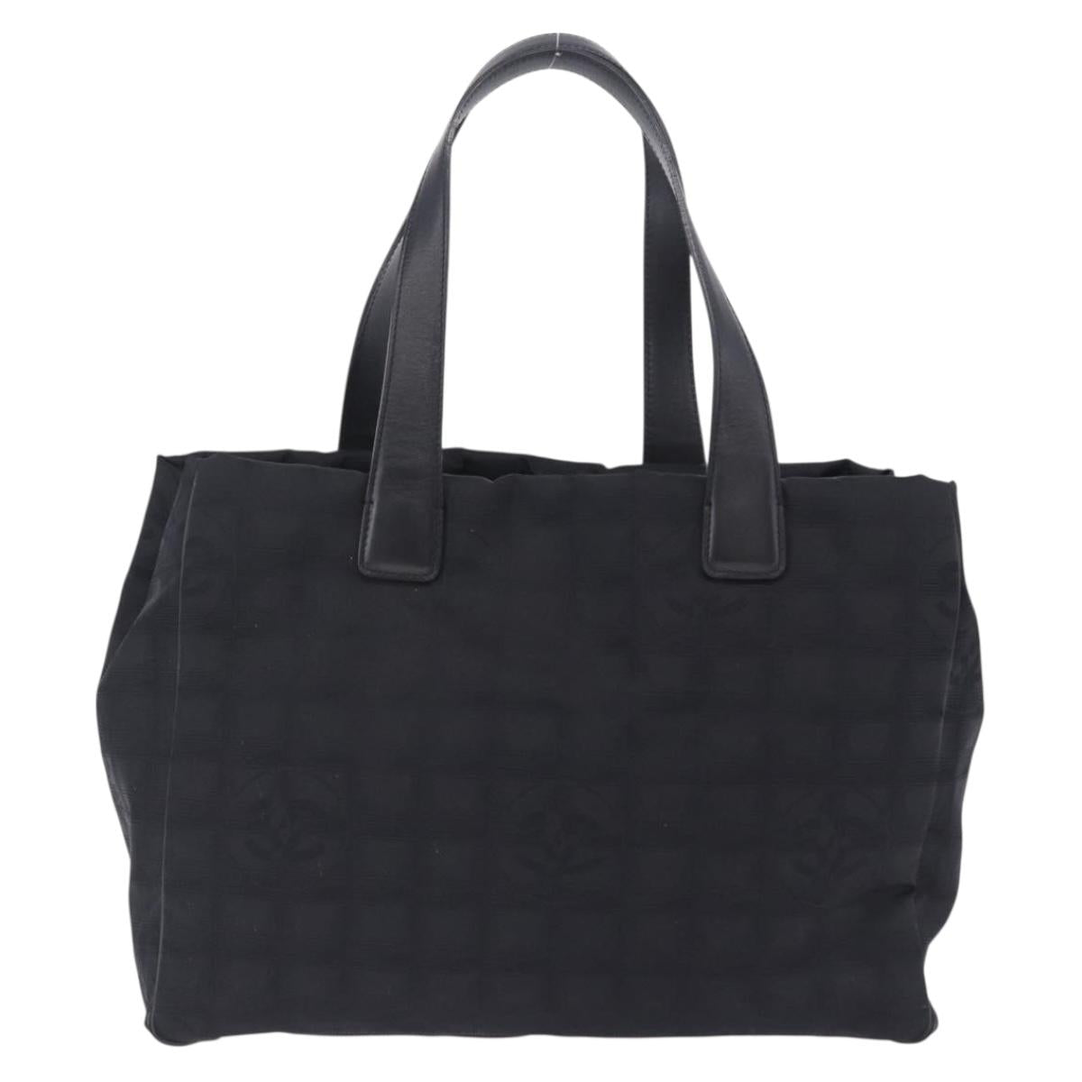 CHANEL New Travel Line Tote Bag Canvas Black CC Auth 200498V