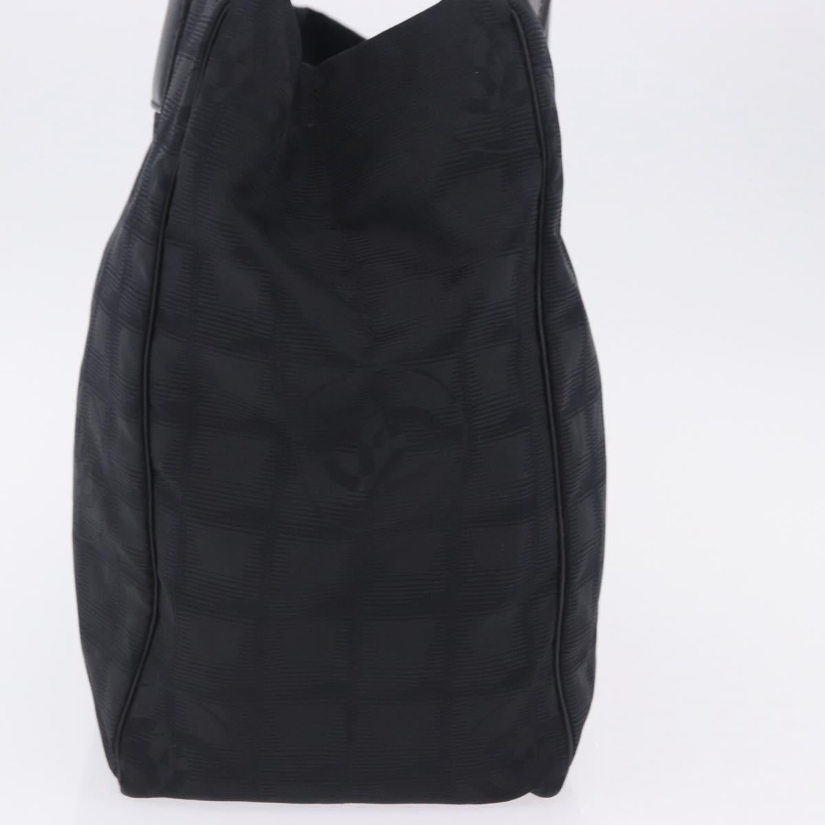 CHANEL New Travel Line Tote Bag Canvas Black CC Auth 200498V