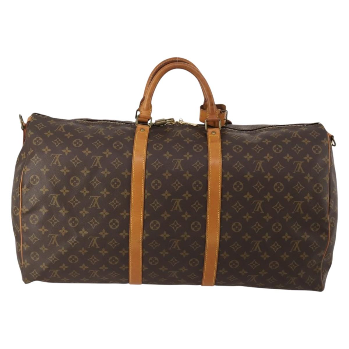 LOUIS VUITTON Monogram Keepall Bandouliere 60 Boston Bag M41412 LV Auth 200500V