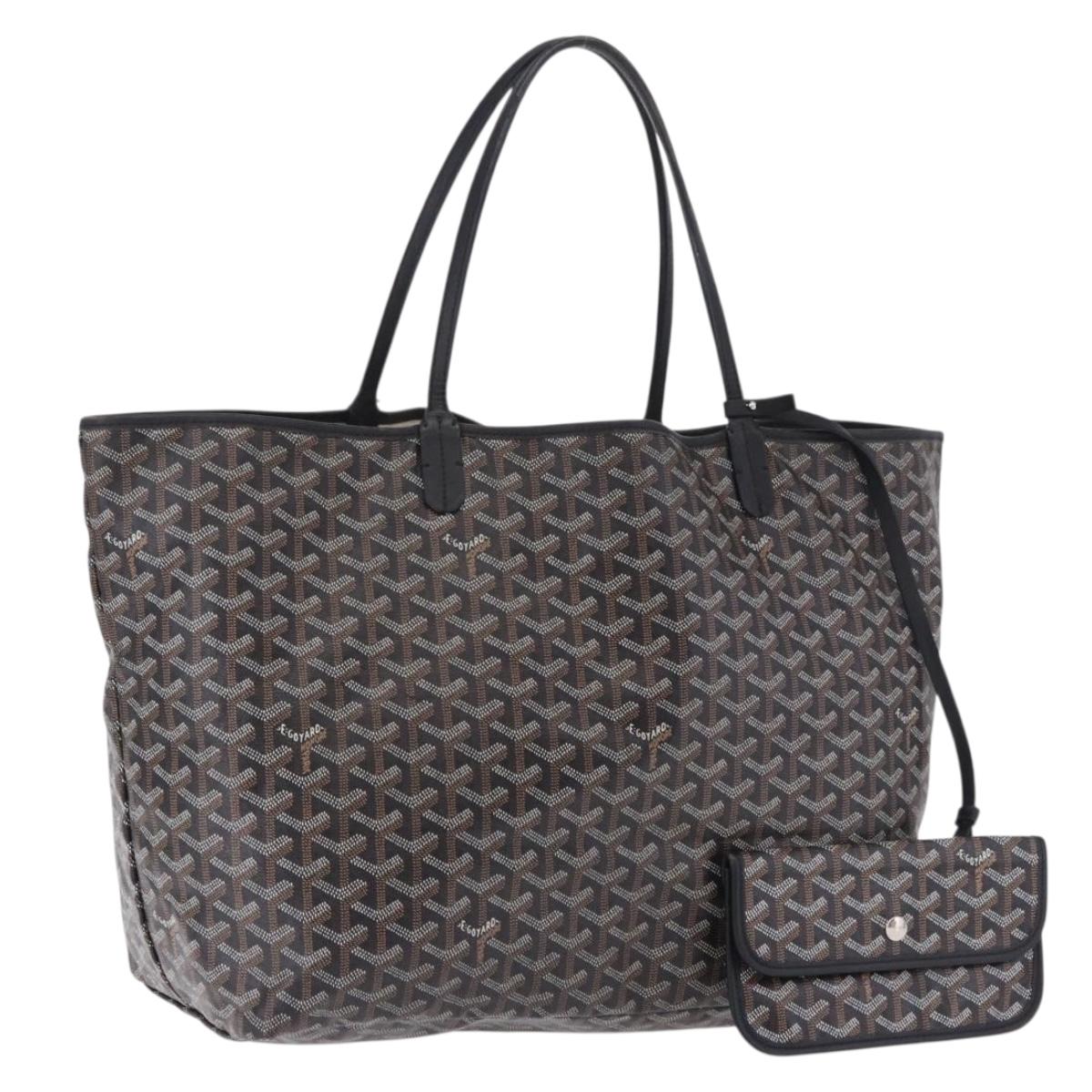 GOYARD Saint Louis GM Tote Bag PVC Canvas Black Auth 200501A