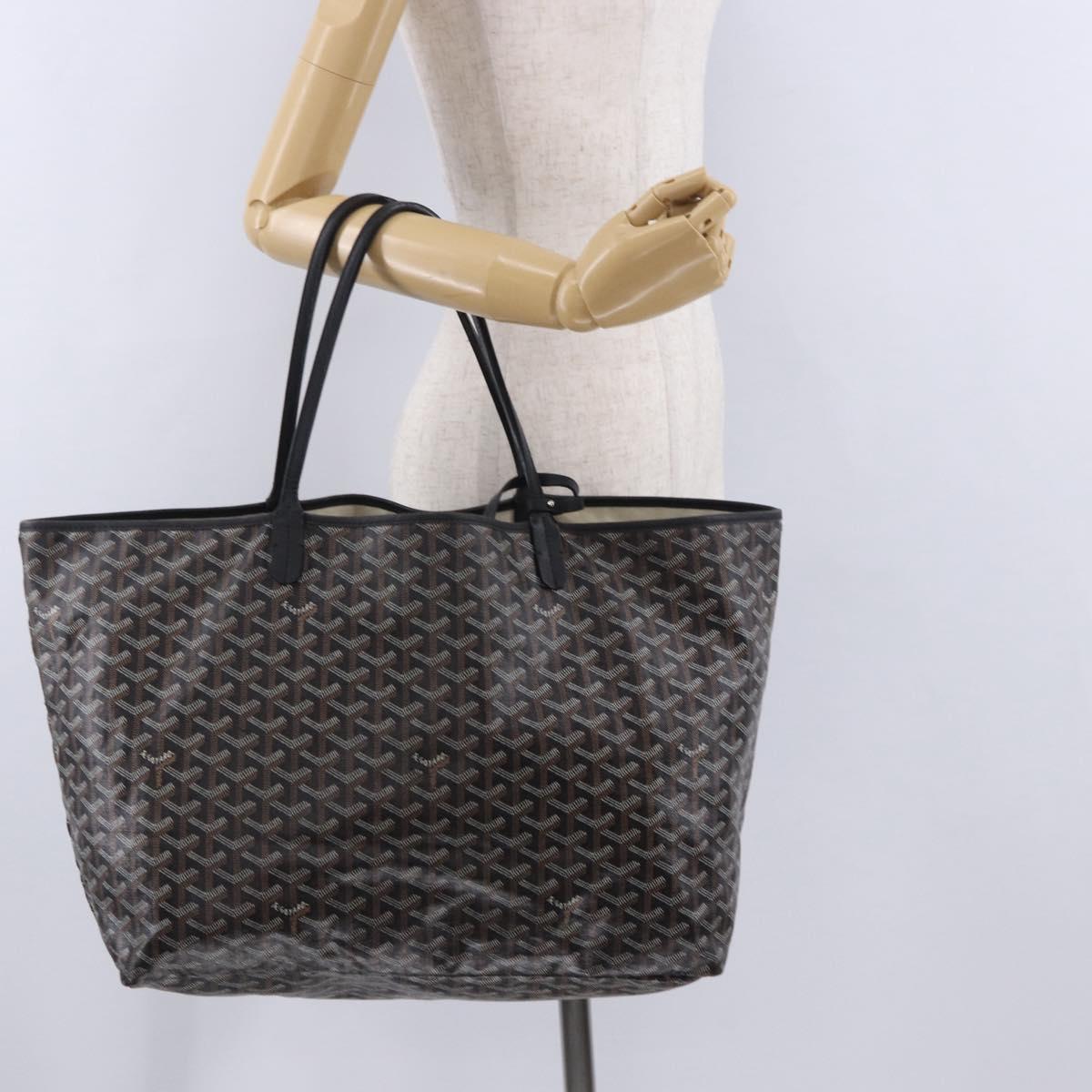 GOYARD Saint Louis GM Tote Bag PVC Canvas Black Auth 200501A