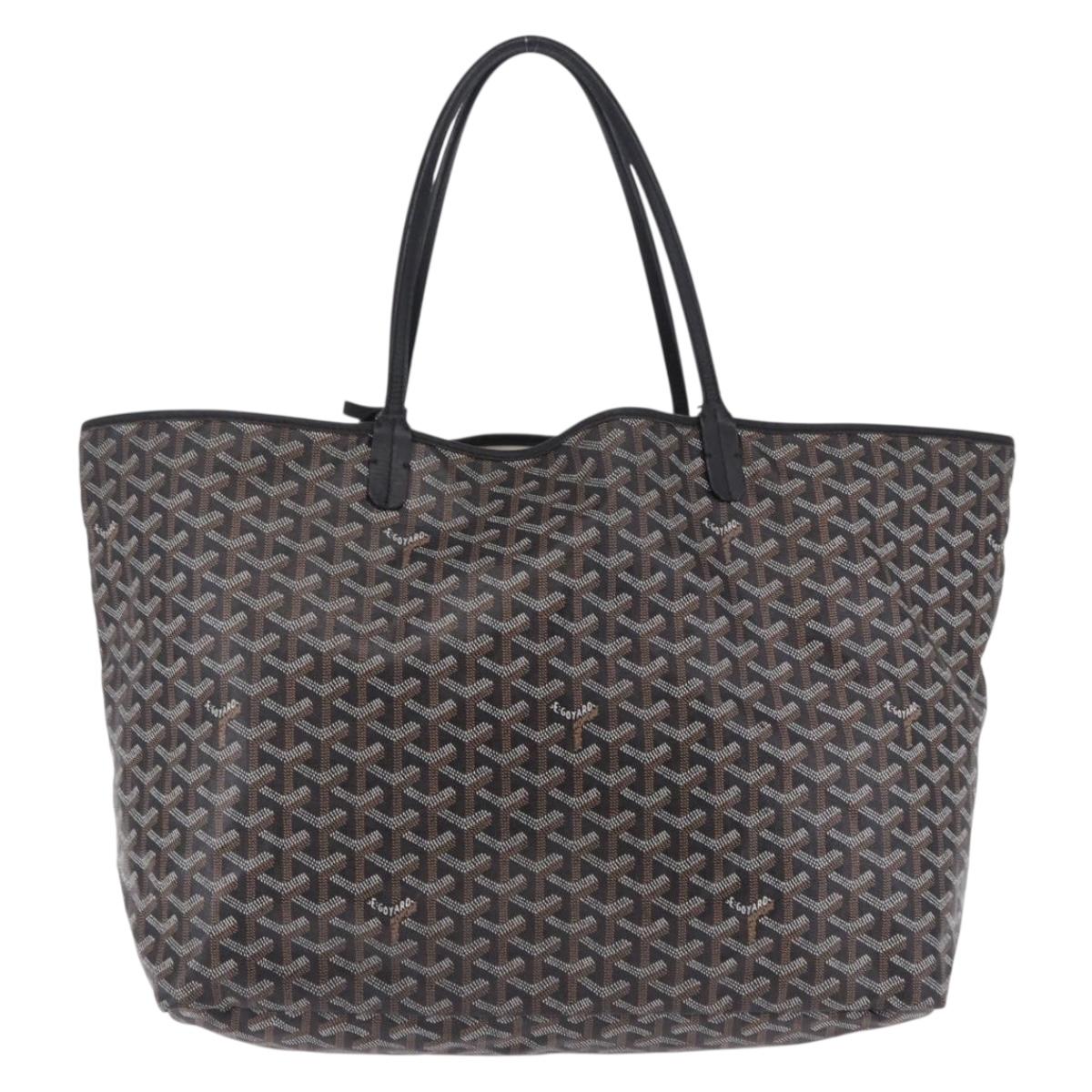 GOYARD Saint Louis GM Tote Bag PVC Canvas Black Auth 200501A