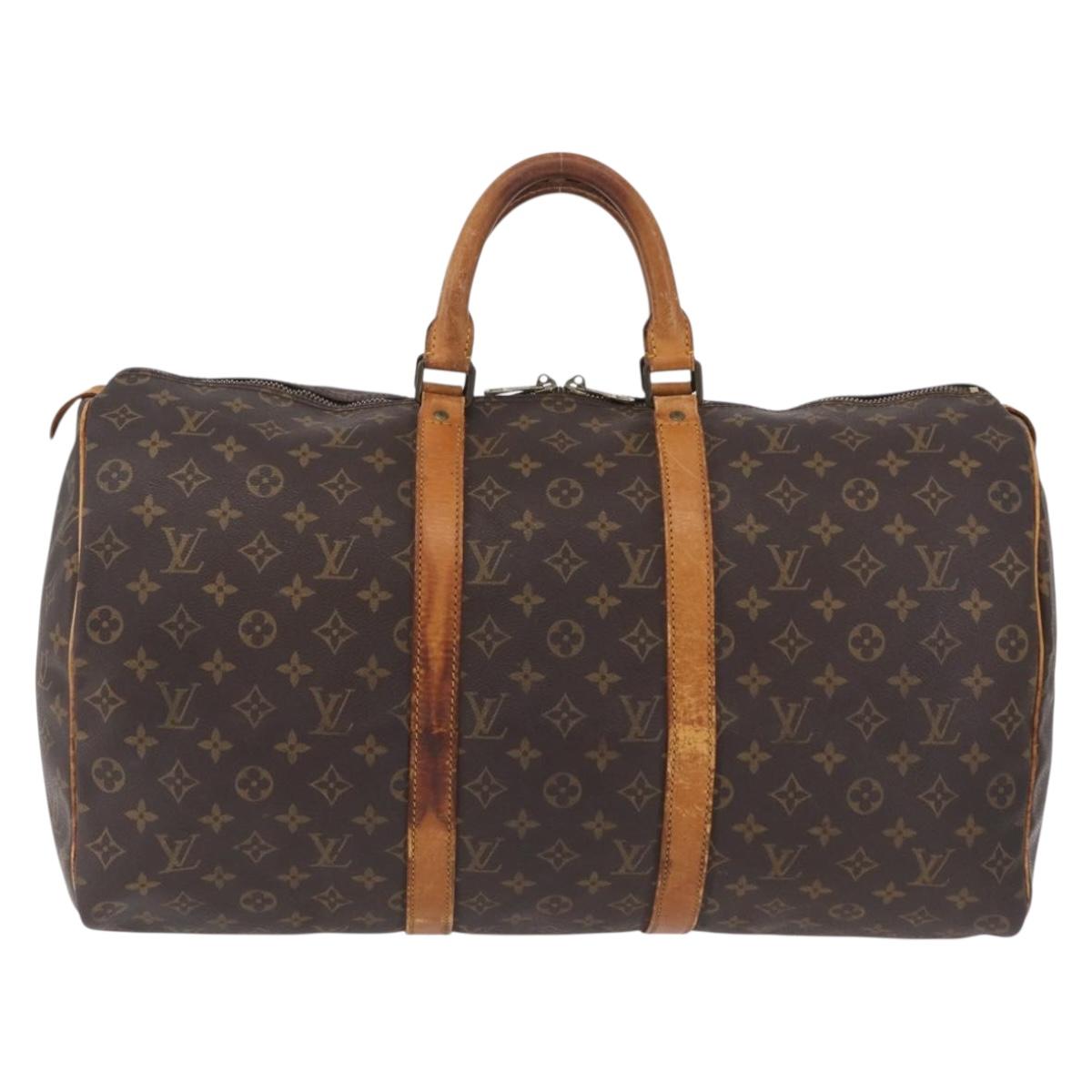 LOUIS VUITTON Monogram Keepall 50 Boston Bag M41426 LV Auth 200517